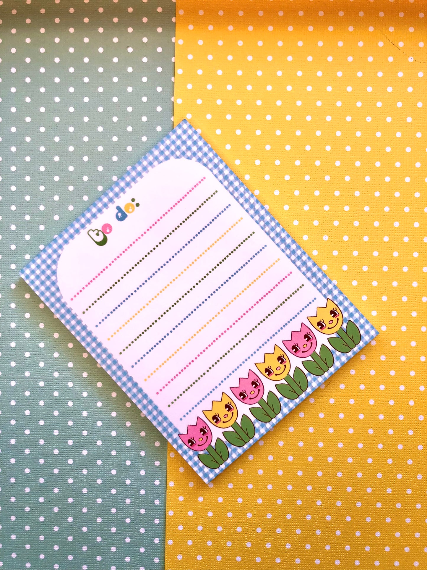 Tulips & Gingham Notepad