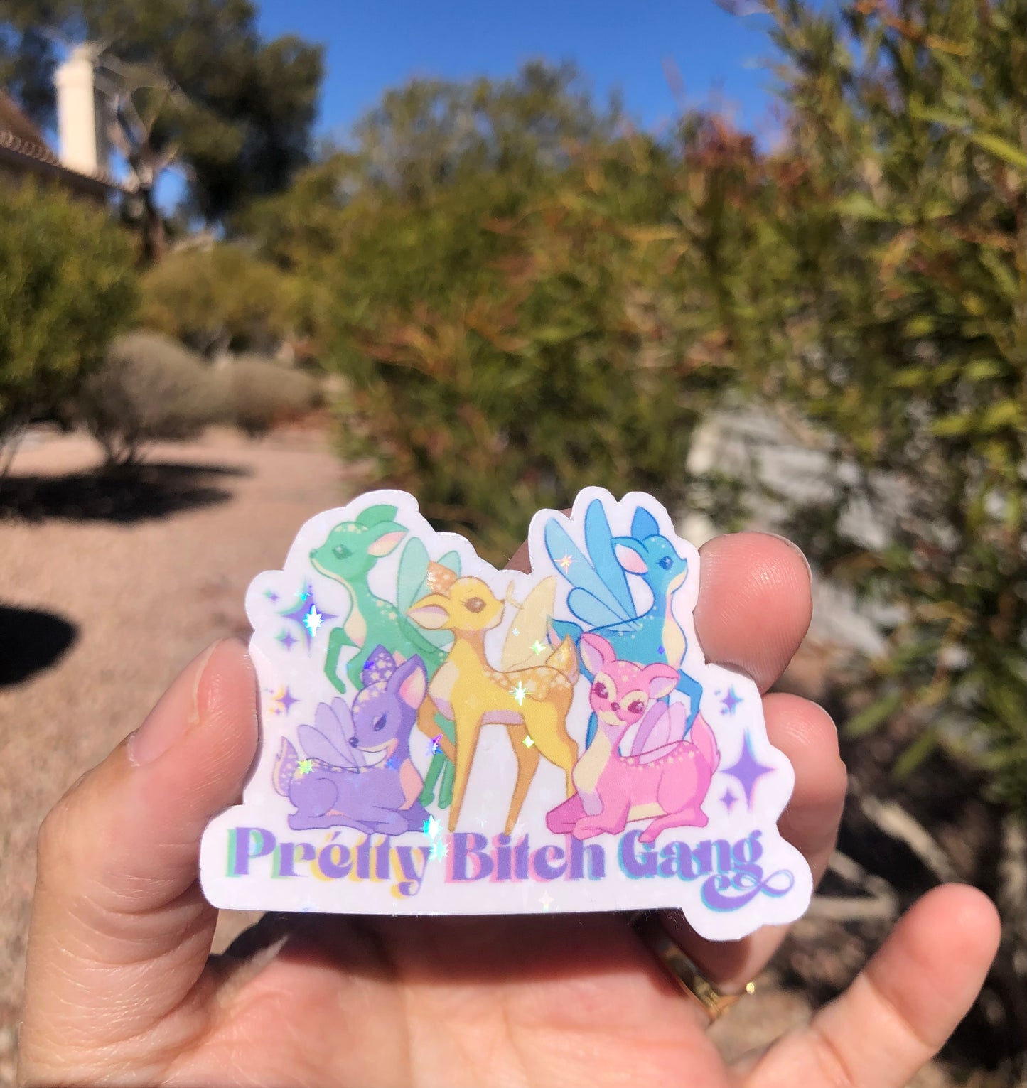 Pretty B*tch Gang holographic vinyl sticker