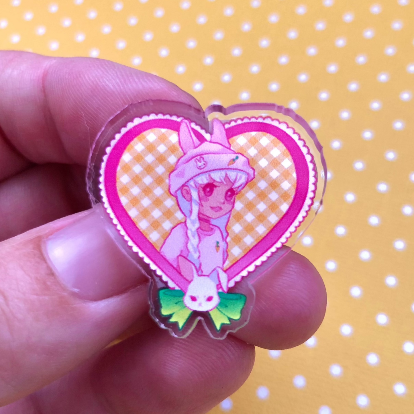 Bunni Gingham Acrylic Pin