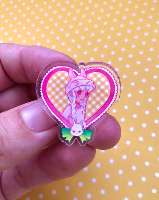 Bunni Gingham Acrylic Pin