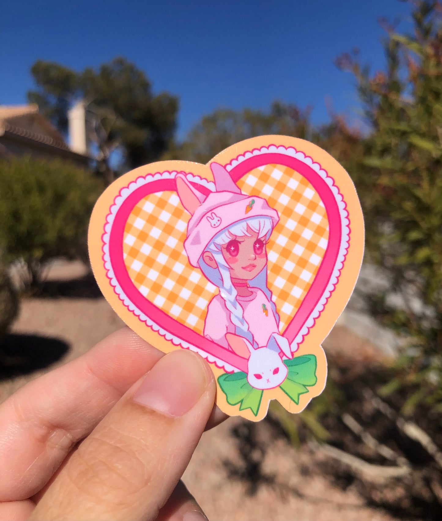 Bunni Gingham vinyl sticker