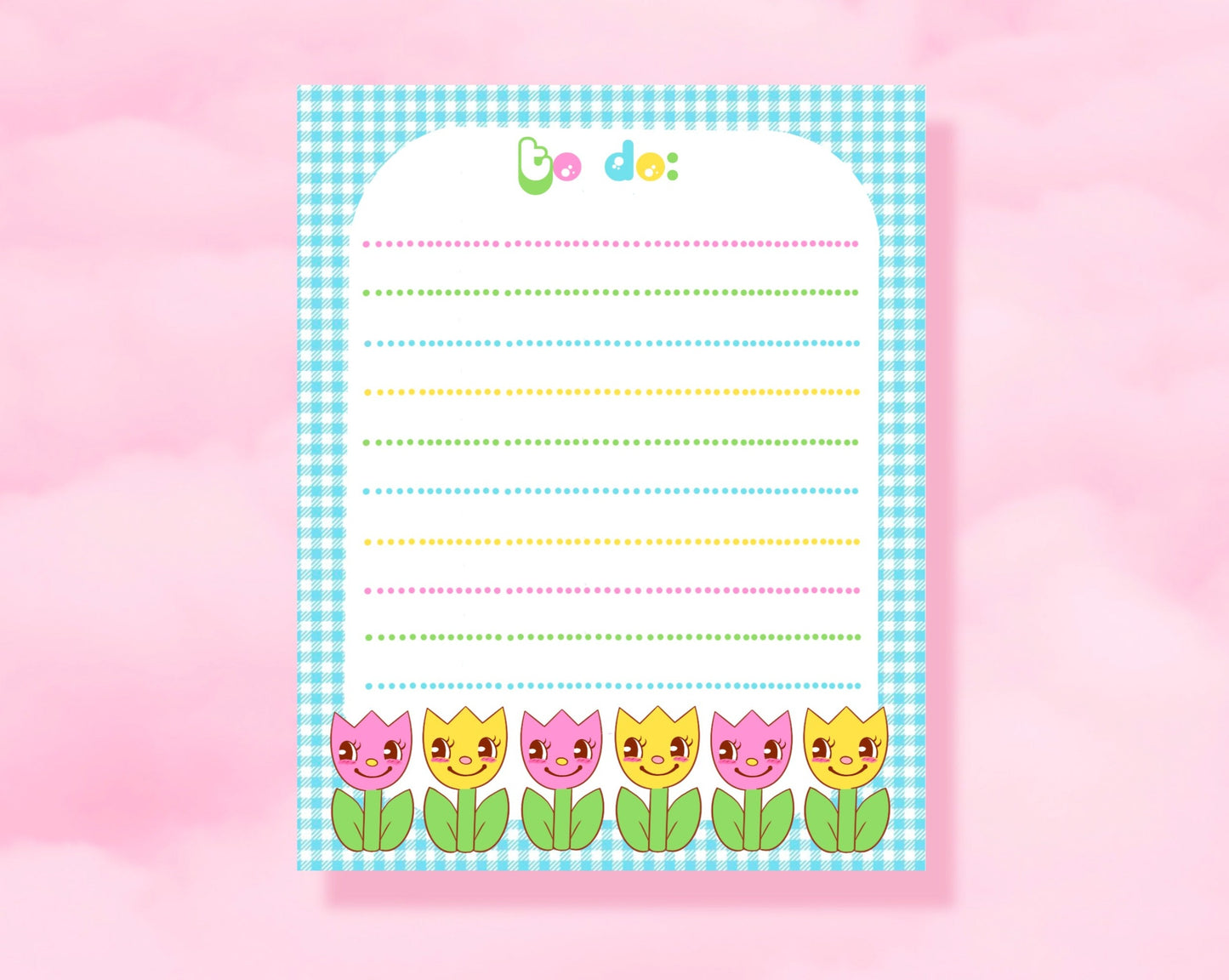 Tulips & Gingham Notepad