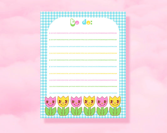 Tulips & Gingham Notepad